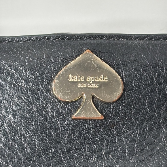 Kate Spade New York Leather Zip Around Wallet in Black w/Gold Hardware - Picture 3 of 9